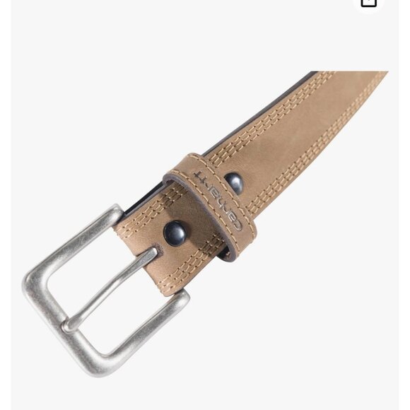 ✌️ 2/$40 ✌️ New Carhart Light Brown Belt with Brushed Nickel Buckle sz 40 - Picture 3 of 3